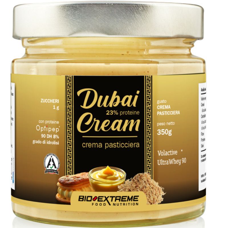 Bio Extreme Crema Dubai Proteica 23% Da 350 Grammi Gusto Crema Pasticcera