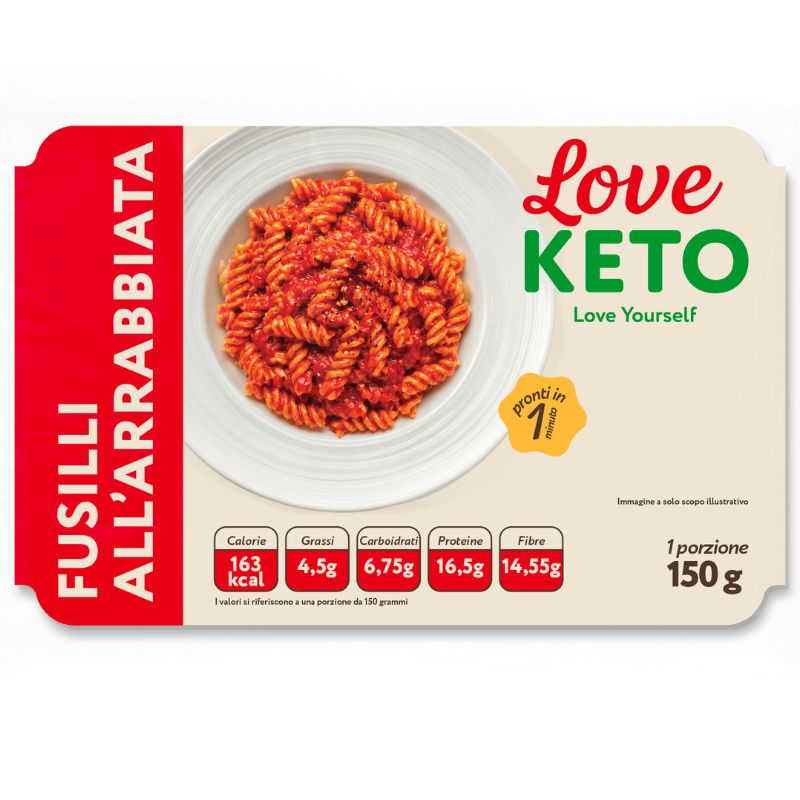 Love Keto Fusilli Proteici All'Arrabbiata 150 Grammi