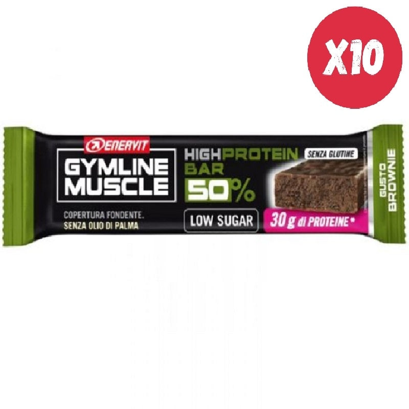 ENERVIT GYMLINE MUSCLE HIGH PROTEIN BAR 50% 10 BARRETTE DA 60 GRAMMI