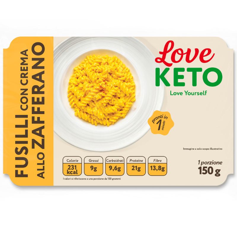 Love Keto Fusilli Proteici Con Crema Allo Zafferano 150 Grammi