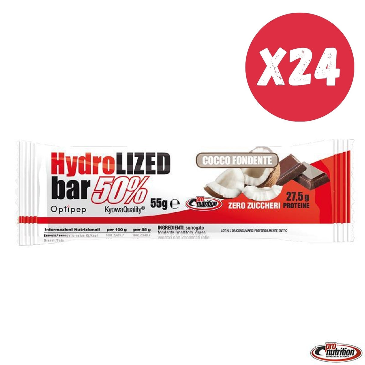PRONUTRITION HYDROLYZED BAR 50% - 24 BARRETTE DA 55 GRAMMI