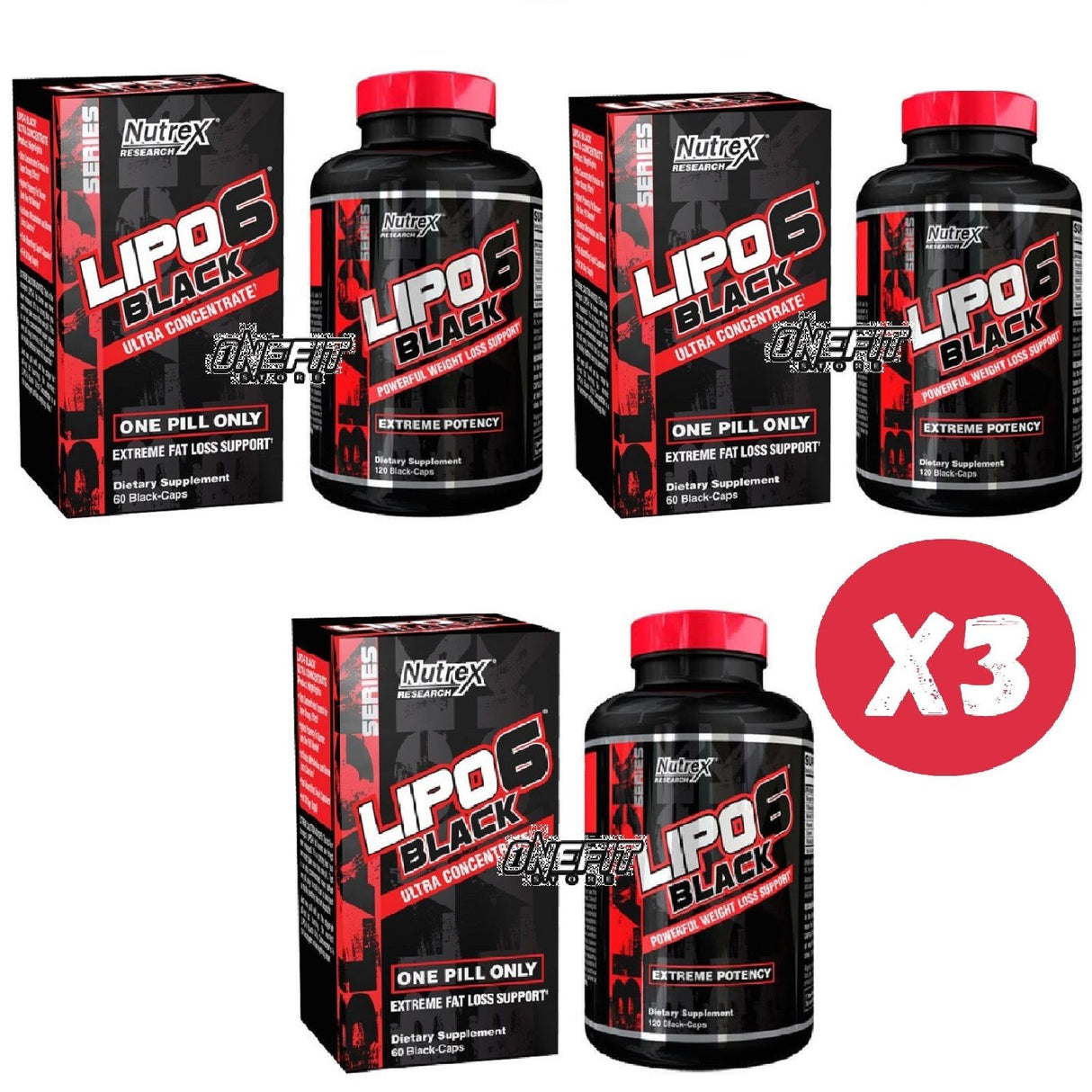 NUTREX LIPO 6 BLACK ULTRA CONCENTRATE 3 CONFEZIONI DA 60 CAPSULE
