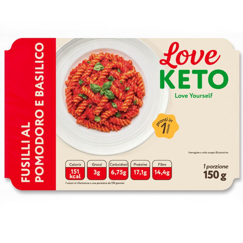 Love Keto Fusilli Proteici Pomodoro E Basilico 150 Grammi