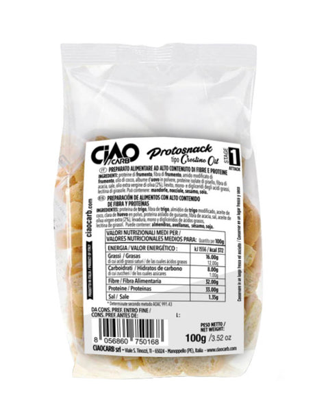 Ciaocarb Stage 1 Protosnack Tipo Crostino Gusto Formaggio 100 Grammi