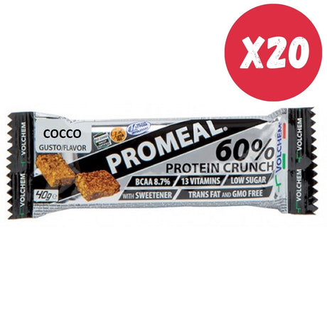 VOLCHEM PROMEAL PROTEIN CRUNCH 60% 20 BARRETTE DA 40 GRAMMI