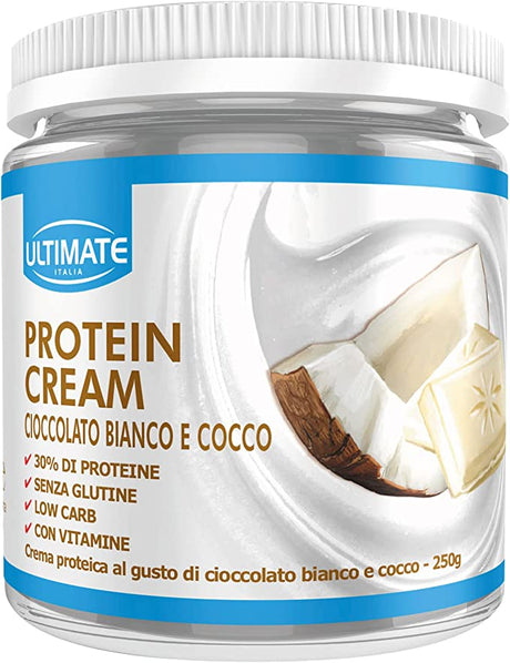 Ultimate Italia Protein Cream 250 Grammi Gusto Cioccolato Bianco e Cocco