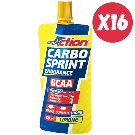 PROACTION CARBO SPRINT BCAA 16 PEZZI DA 50 ML GUSTO LIMONE