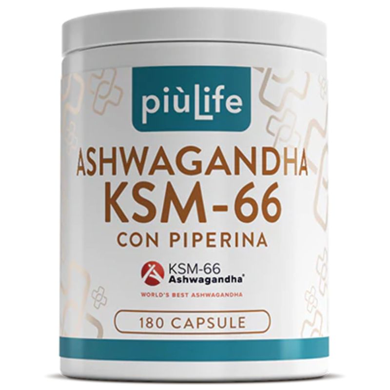 +Life Ashwagandha KSM - 66 con Piperina 180 Capsule