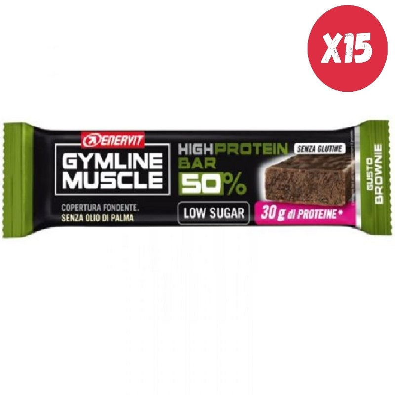 ENERVIT GYMLINE MUSCLE HIGH PROTEIN BAR 50% 15 BARRETTE DA 60 GRAMMI