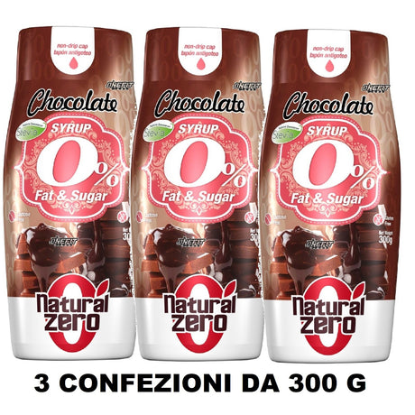 NATURAL ZERO SCIROPPO 0% 3 CONFEZIONI DA 320 GRAMMI GUSTO CIOCCOLATO