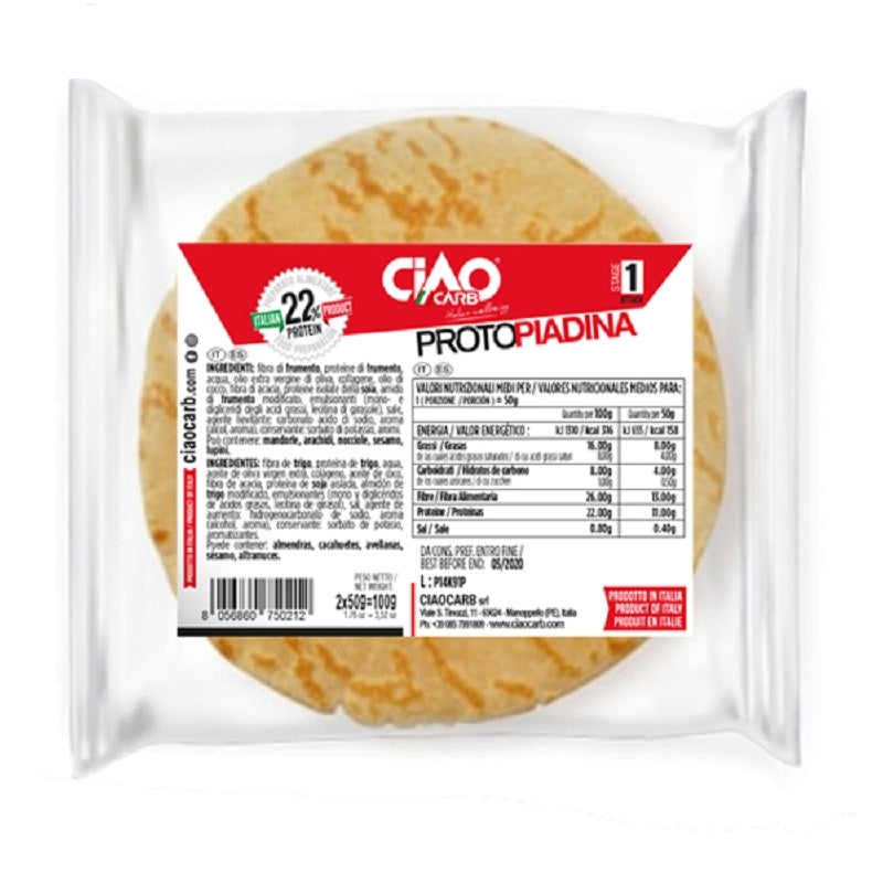 CIAOCARB STAGE1 PROTOPIADINA 2 PIADINE DA 50 GRAMMI