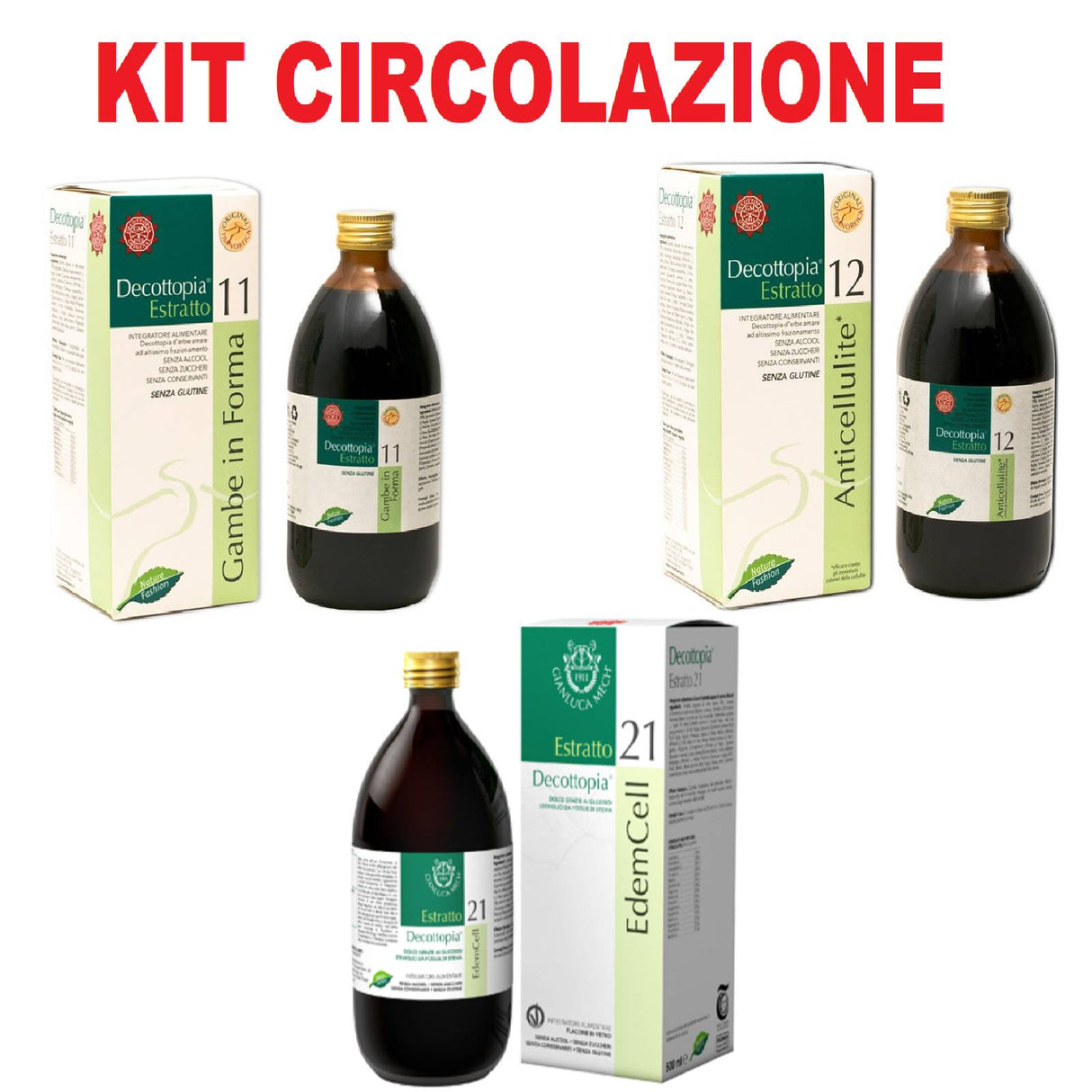 TISANOREICA KIT CIRCOLAZIONE COMPOSTO DA 3 DECOTTOPIRICI: 11 - 12 - 21 EDEMCELL