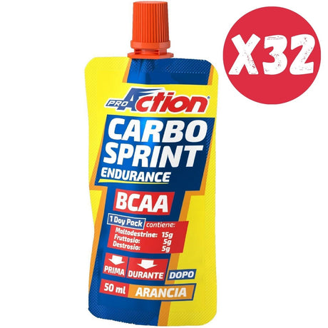 PROACTION CARBO SPRINT BCAA 32 PEZZI DA 50 ML GUSTO ARANCIA