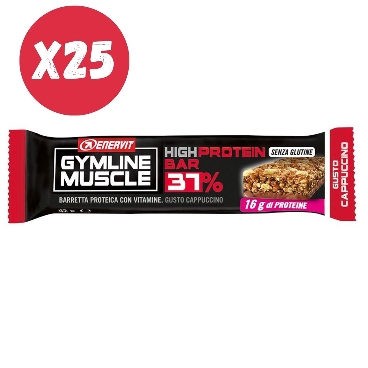 ENERVIT GYMLINE MUSCLE HIGH PROTEIN BAR 37% - 25 BARRETTE DA 42 GRAMMI
