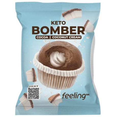 Feeling Ok Keto Bomber Cacao Ripieno Alla Crema Di Cocco 50 Grammi