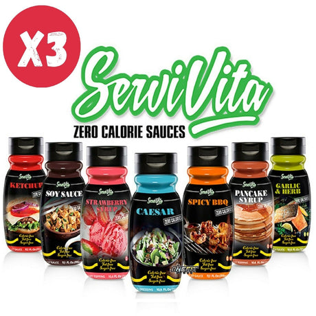 3 X SERVIVITA SALSA E SCIROPPO ZERO 320 ML