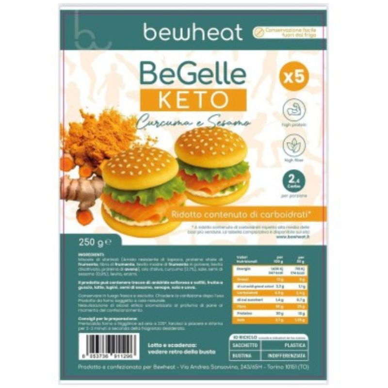 Bewheat BeGelle Keto Gusto Curcuma e Sesamo 250 Grammi