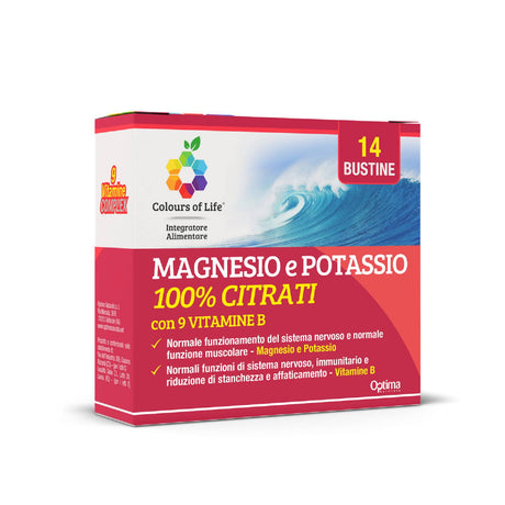 OPTIMA MAGNESIO E POTASSIO 100% CITRATI CON 9 VITAMINE B 14 BUSTINE