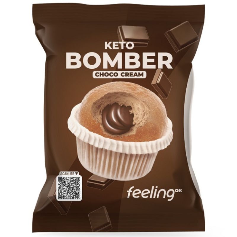 Feeling Ok Keto Bomber Ripieno Alla Crema Di Cioccolato 50 Grammi