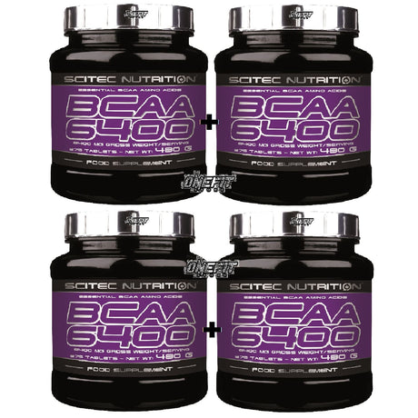 4X Scitec Nutrition BCAA 6400 Aminoacidi Ramificati 375 compresse da 1 grammo