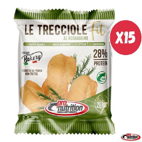 PRONUTRITION TRECCIOLE PROTEICHE AL ROSMARINO BOX DA 15 PEZZI DA 30 GRAMMI