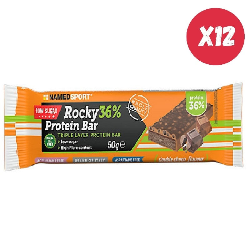 NAMED SPORT ROCKY 36% PROTEIN BAR 12 BARRETTE DA 50 GRAMMI SCADENZA RAVVICINATA