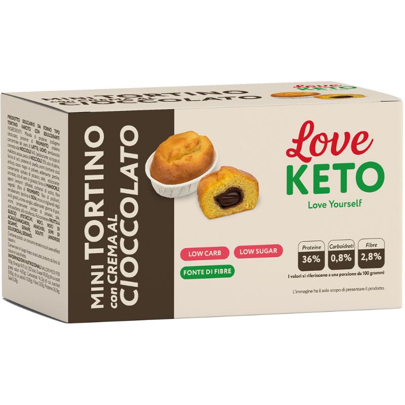Love Keto Mini Tortino Con Crema Al Cioccolato 3 Confezioni Da 36 Grammi