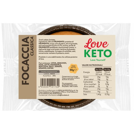 Love Keto Focaccia Proteica Low Carb Classica 50 Grammi