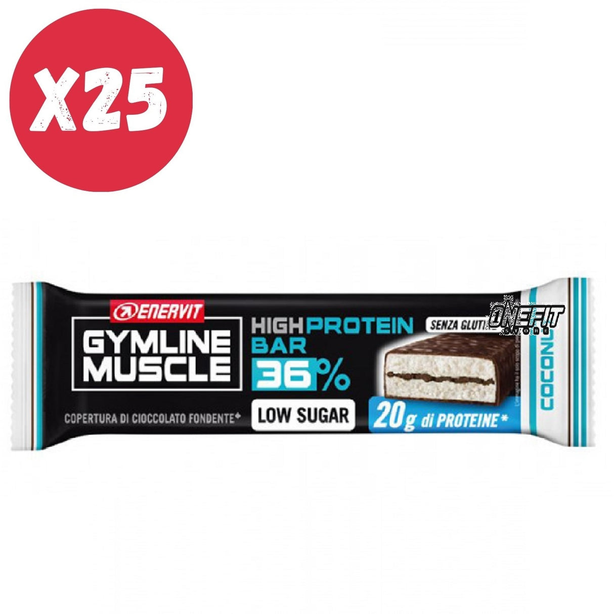 ENERVIT GYMLINE MUSCLE HIGH PROTEIN BAR 36% 25 BARRETTE DA 55 GRAMMI