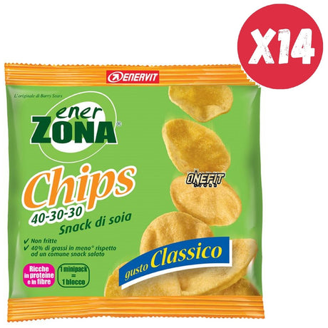 ENERZONA CHIPS 40-30-30 14 BUSTE DA 23 GRAMMI GUSTO CLASSICO