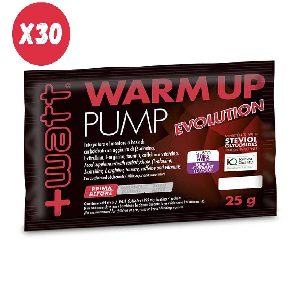 +WATT WARM UP PUMP 30 BUSTINE DA 25 GRAMMI GUSTO RIBES NERO