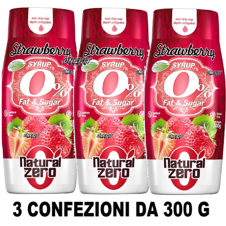 NATURAL ZERO SCIROPPO 0% 3 CONFEZIONI DA 320 GRAMMI GUSTO FRAGOLA