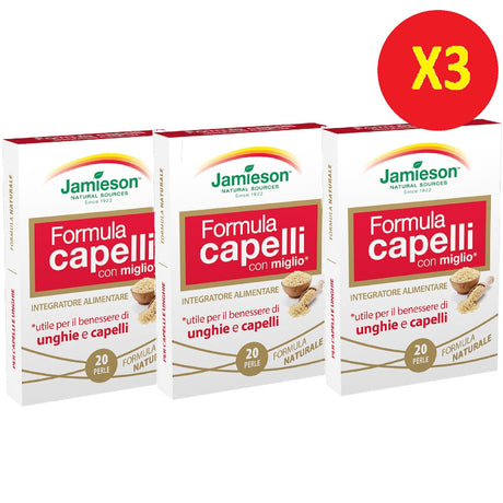 JAMIESON FORMULA CAPELLI CON MIGLIO 3 CONFEZIONI DA 20 PERLE