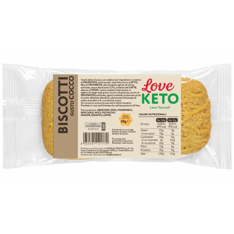 Love Keto Biscotti Proteici Cocco 50 Grammi