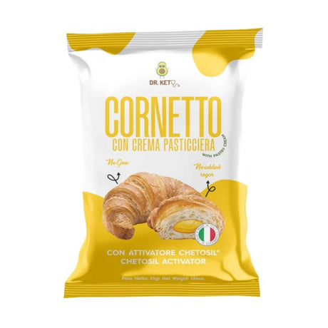 Dr.Keto Cornetto Ripieno Alla Crema Pasticciera 55 Grammi