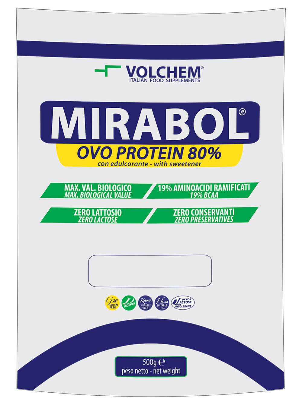 Volchem Mirabol Ovo Protein 80% 500 Grammi gusto Crema