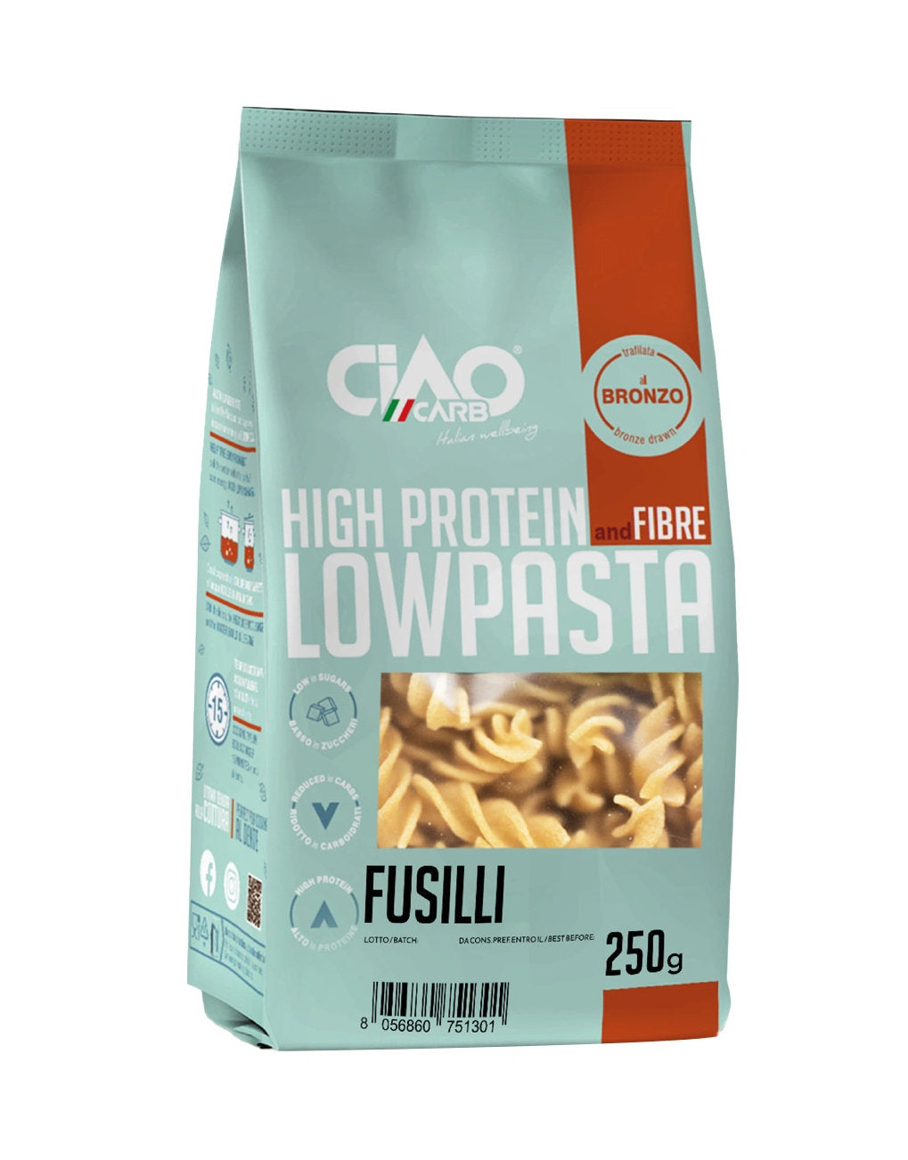 Ciaocarb Low Pasta Fusilli 250 Grammi