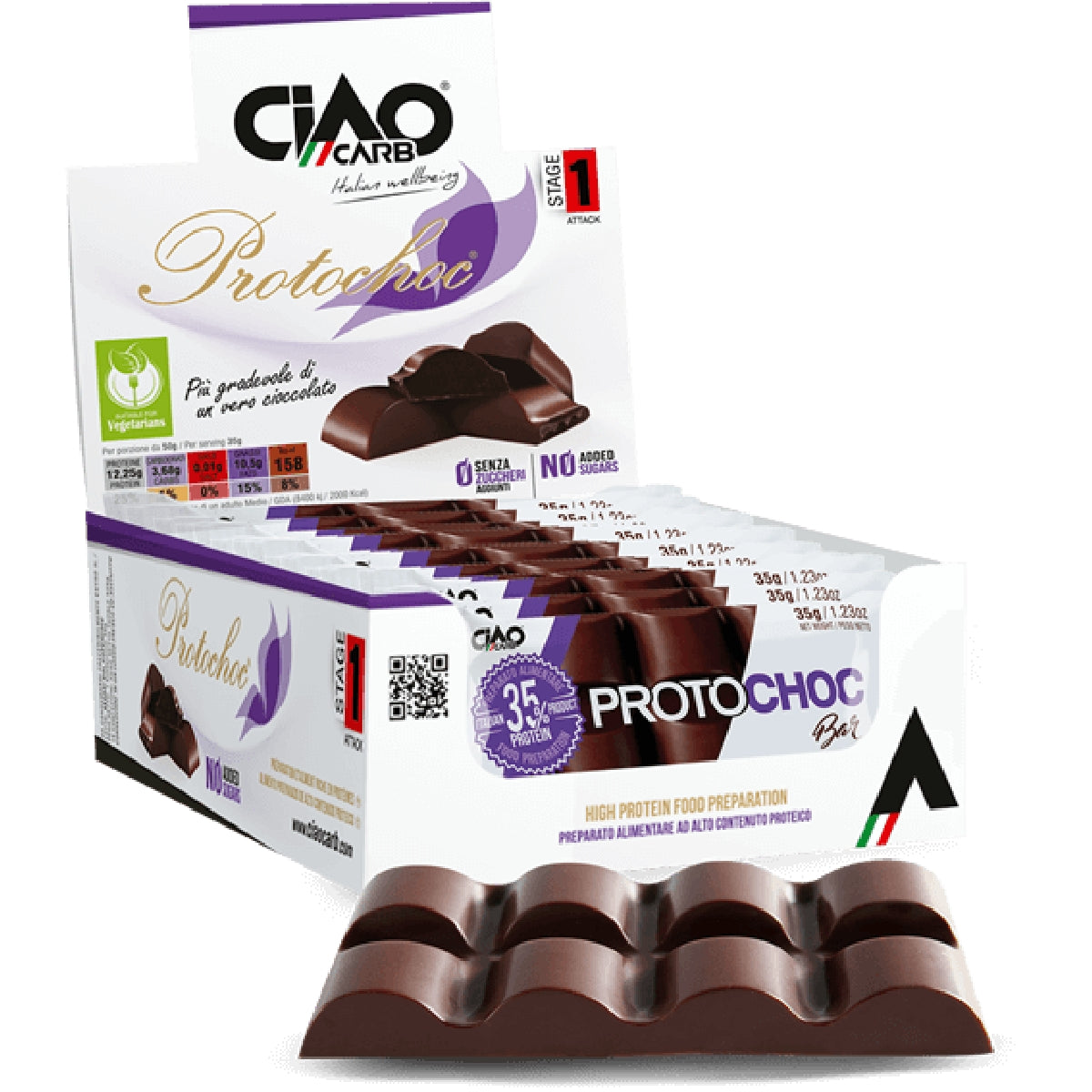 CIAOCARB STAGE1 PROTOCHOC BAR 15 BARRETTE DA 35 GRAMMI