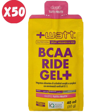 +WATT BCAA RIDE GEL+ 50 BUSTINE DA 40 ML GUSTO TUTTI FRUTTI