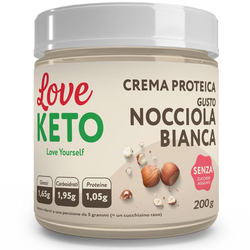 Love Keto Crema Proteica Gusto Nocciola Bianca 200 Grammi