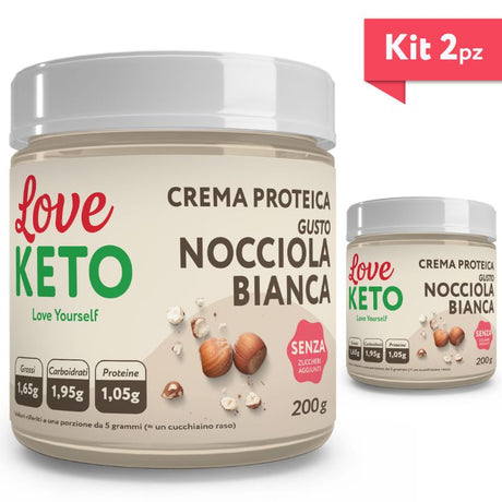 Love Keto Crema Proteica Gusto Nocciola Bianca 200 Grammi