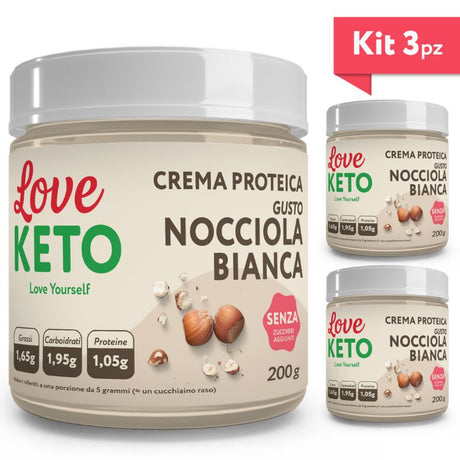 Love Keto Crema Proteica Gusto Nocciola Bianca 200 Grammi