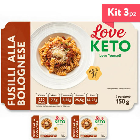 Love Keto Fusilli Proteici Alla Bolognese 150 Grammi