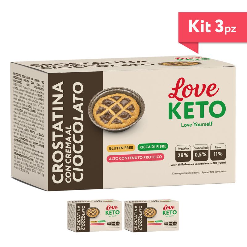 Love Keto Crostatina Con Crema Al Cioccolato 3 Confezioni Da 40 Grammi