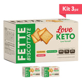 Love Keto Fette Biscottate Naturali 3 Confezioni Da 40 Grammi