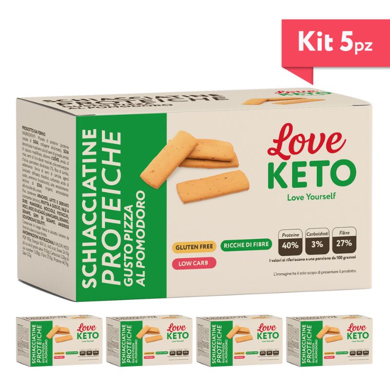 Love Keto Schiacciatine Proteiche Alla Pizza Al Pomodoro 4 Confezioni Da 30 Grammi