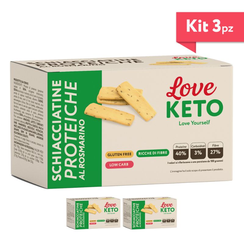 Love Keto Schiacciatine Proteiche Al Rosmarino 4 Confezioni Da 30 Grammi