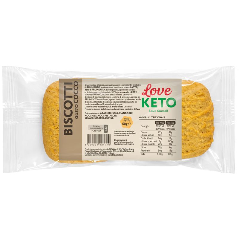 Love Keto Biscotti Proteici Cocco 50 Grammi