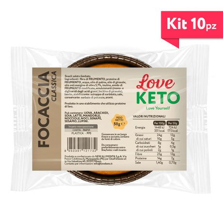 Love Keto Focaccia Proteica Low Carb Classica 50 Grammi