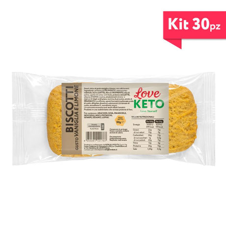 Love Keto Biscotti Proteici Vaniglia e Limone 50 Grammi